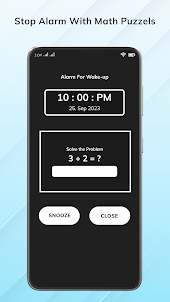 Math Password Alarm Clock