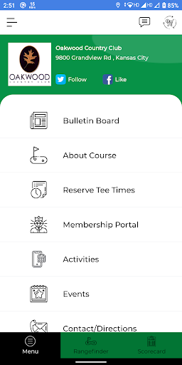 Android application Oakwood CC screenshort