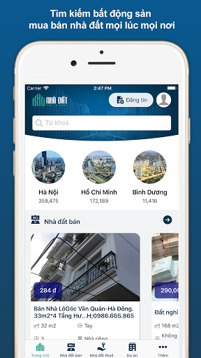 Android application Kho nhà đất – Tìm là thấy screenshort