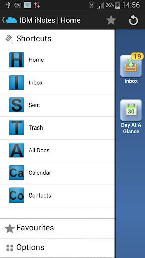 Android application notes launcher (lotus notes) screenshort