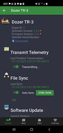 DozerSync™ Screen 2