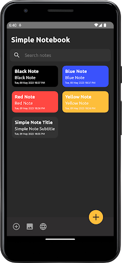 Android application Simple Notebook screenshort