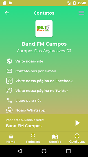 Band FM Campos 96,1 Screen 2
