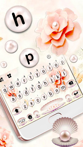 Pretty Pearl Flowers Keyboard Screen 2