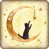 Black Cat and Crescent Moon icon