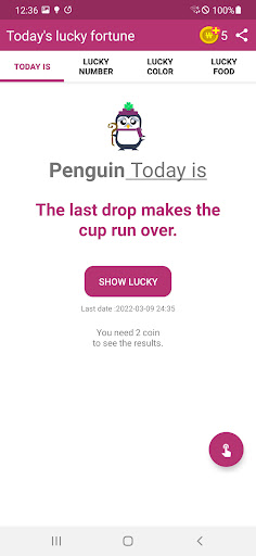 Penguin Lucky Fortune Teller Screen 2