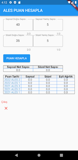 ALES Puan Hesapla Screen 3