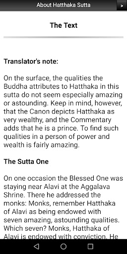 Buddhism: About Hatthaka Sutta Screen 2