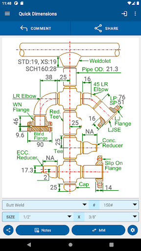 Piping Dimensions Pro Screen 3