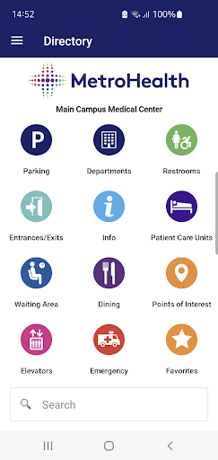 Android application MetroHealth MapApp screenshort