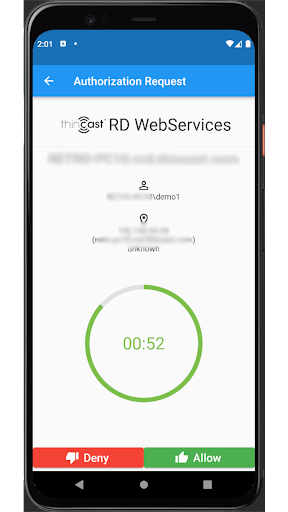 Thincast Authenticator Screen 3