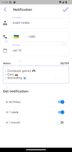 Birthday Reminder - BeeFam Screen 3