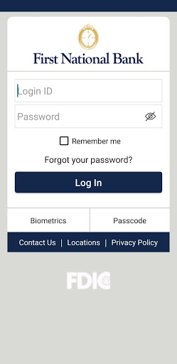 Android application First National Bank Mobile screenshort