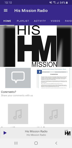 Android application His Mission Radio screenshort
