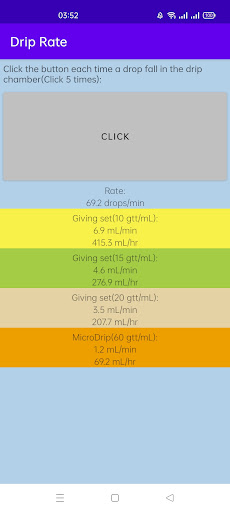 Drip Rate Screen 2