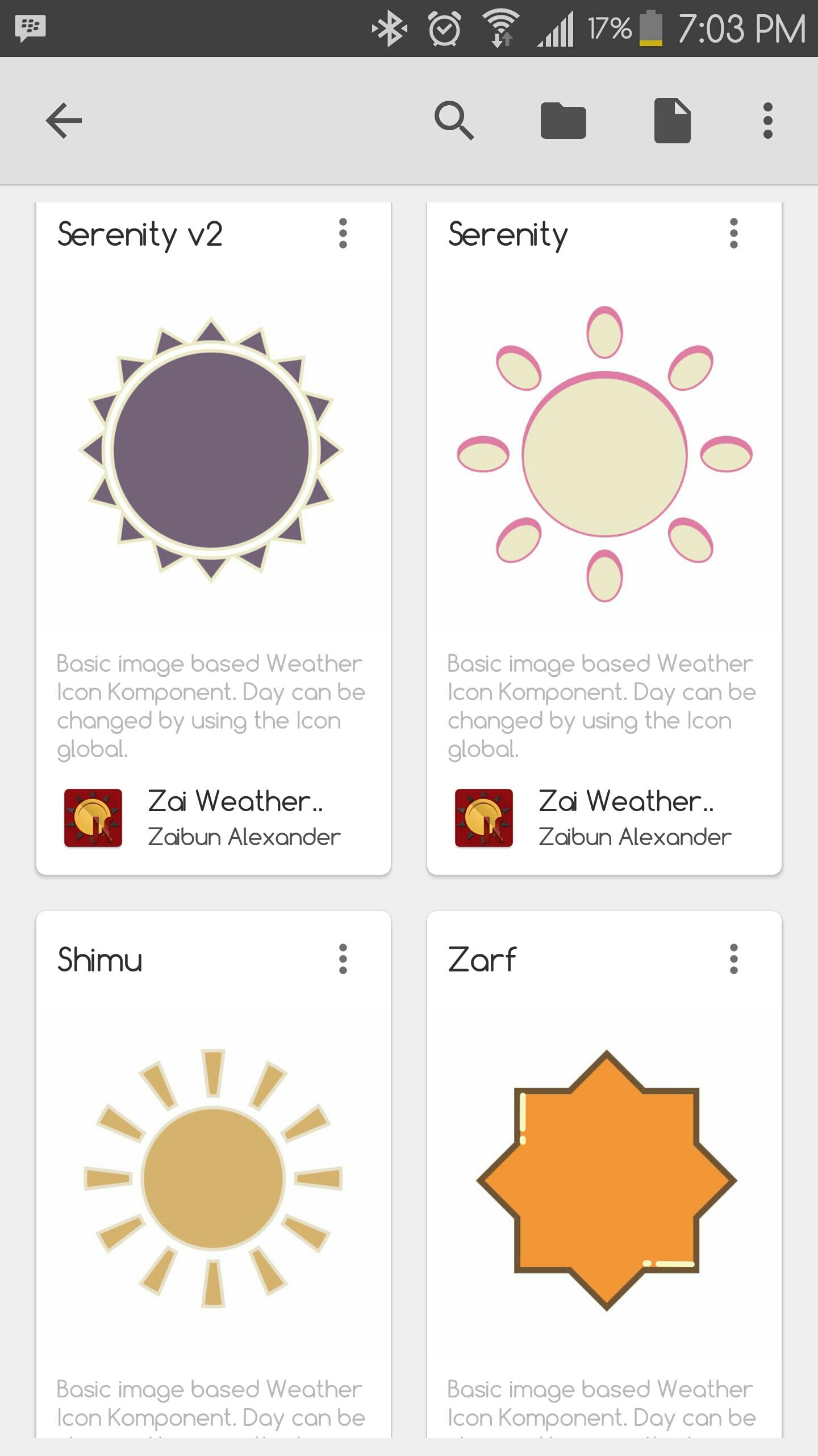 Android application Zai  Weather Komponents Kustom screenshort