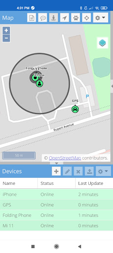 Android application GPS Pinger screenshort