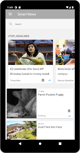 Android application Smart Personalized News screenshort