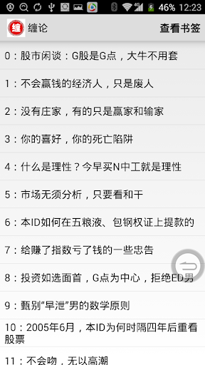 Android application 缠中说禅-教你炒股票 screenshort