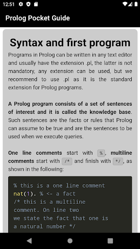 Prolog Pocket Guide Screen 3