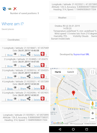 Android application Where am I? GPS tracking app screenshort