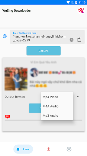 Android application Downloader for WeSing screenshort
