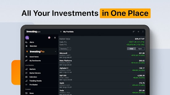 Investing.com: Stock Market Capture d'écran