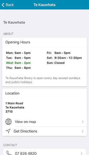Waikato District Libraries Screen 3