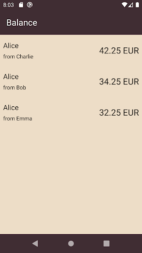 Board Cash - Split expenses Screen 3