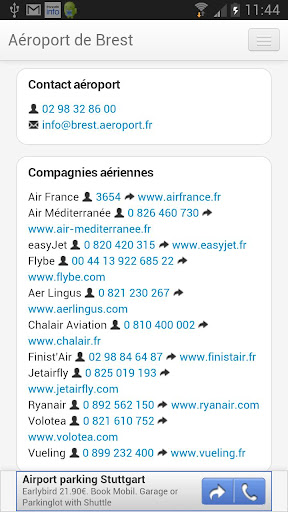 Aéroport Brest Bretagne Screen 2