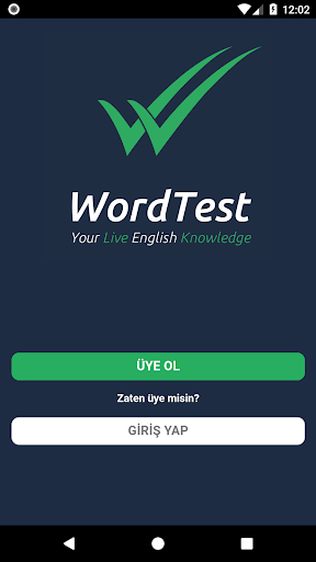 Android application WordTest Canlı İngilizce Bilgi screenshort