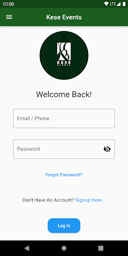 Android application Kese Events screenshort