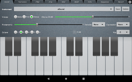 Android application WaveSynth Synthesizer screenshort