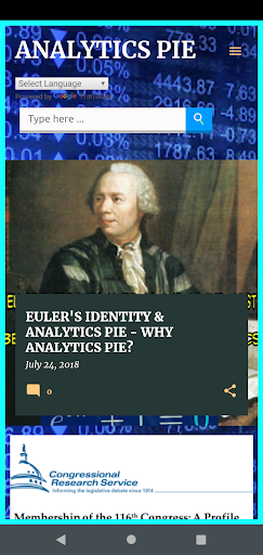 Android application Analytics Pie screenshort
