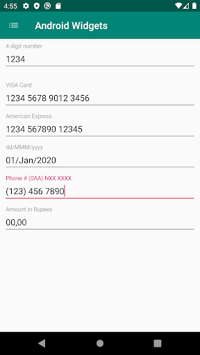 Android application Android Widgets screenshort