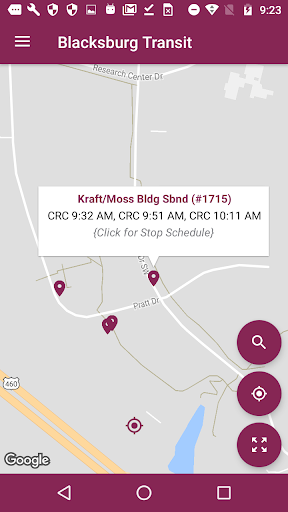 Blacksburg Transit Screen 3