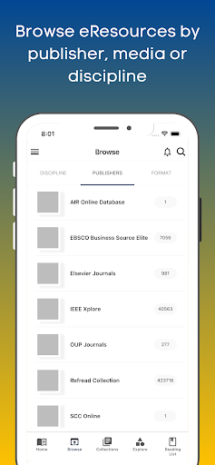 Amity University eLibrary Screen 3