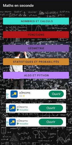 Android application Maths seconde screenshort
