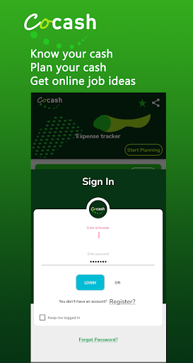 Android application CoKash: know your cash screenshort
