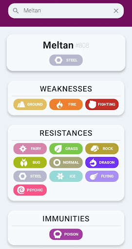 PokeWeak - Weakness Lookup Screen 3