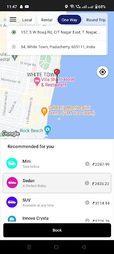 Unique Taxi Customer Screen 2