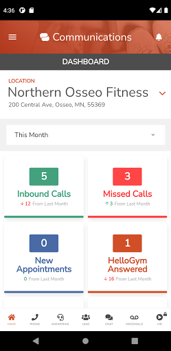 Android application HelloGym Management screenshort