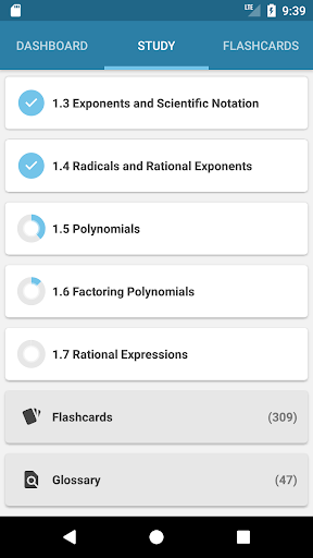 Algebra & Trigonometry Screen 3
