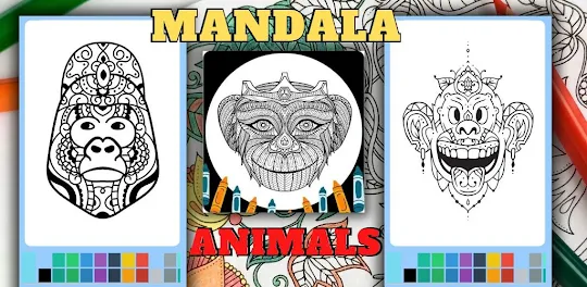 Monkey Mandala Coloring Book