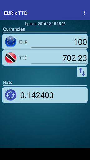 Android application Euro x Trinidad Tobago Dollar screenshort