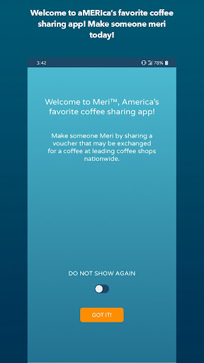 Android application Meri Coffee Sharing App screenshort