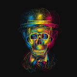 Hat skull coloured bone theme icon