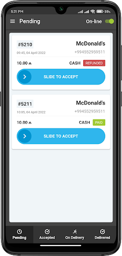 Sea Breeze Delivery Courier Screen 2