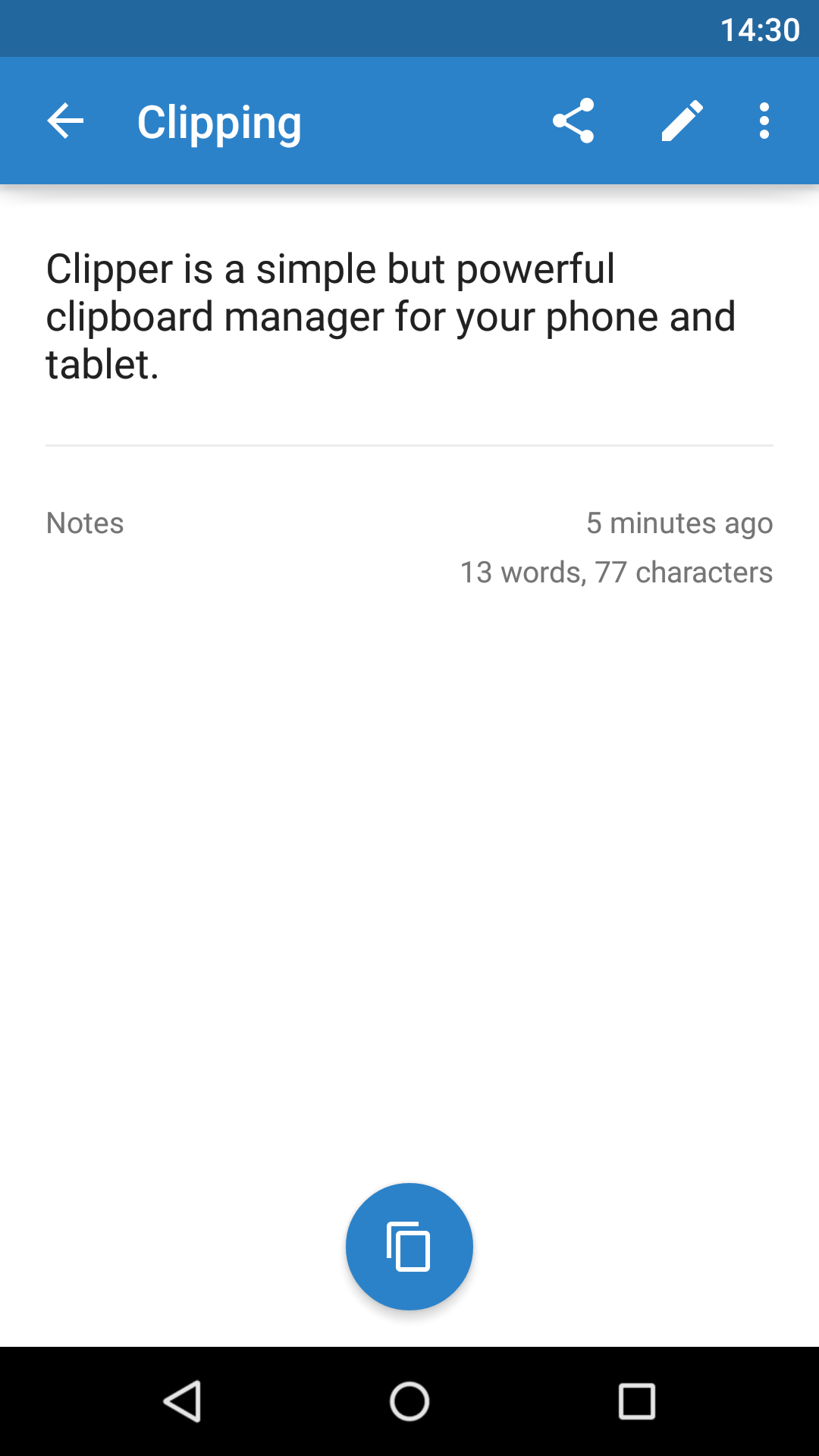 Android application Clipper Plus: Clipboard Manager screenshort