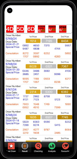 Sports TOTO 4D, TOTO 6/58 Screen 2
